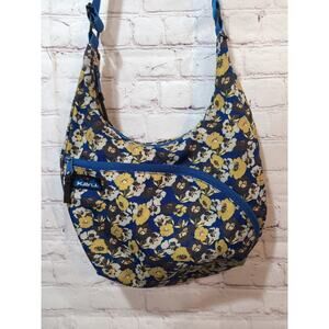 KAVU Crossbody SYDNEY SATCHEL Floral Shoulder Bag Crescent Hobo Zip Handbag
